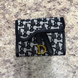 Brand New Designer-Inspired Monogram Wallet w/ Gold “D” Accent – Never Used!
